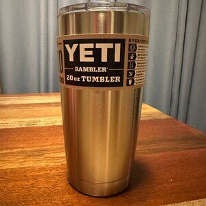 Yeti Rambler 20 oz Tumbler  WITH MAGSLIDER LID - Stainless - BRAND NEW